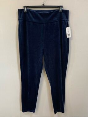 Wonderly Studio Womens Stretch Cord Leggings Sz XXL Navy Blue NEW